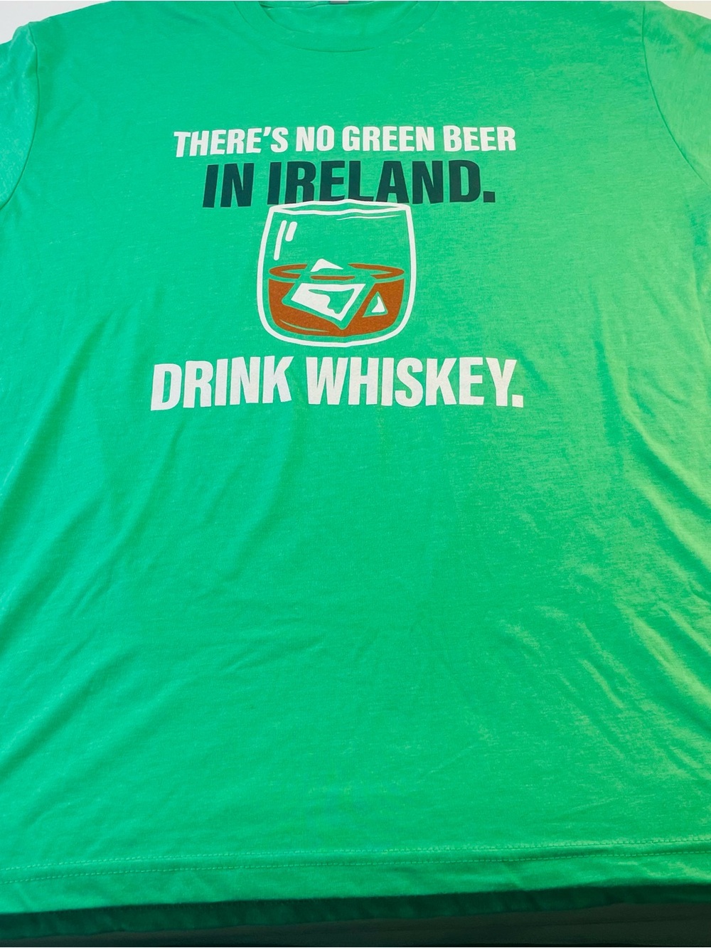 Green Graphic Tee - Drink Whiskey St. Patrick's Shirt
